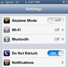 iOS 6 do not disturb